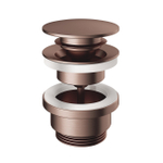 Hotbath Mate Clickplug - met schroef rond - PVD - koper geborsteld SW230424
