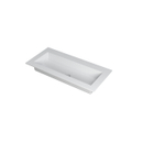 INK Kraft Lavabo 100x45x1cm sans trous de robinet avec 1 vasque Polystone blanc mat SW439480