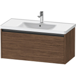 Duravit Ketho.2 Wastafelonderbouwkast - met 1 lade - 98.4x45.5x44cm - met greep antraciet - donker noten mat SW771994