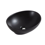 Wiesbaden Barco waskom - 40x33x14.5cm - ovaal - keramiek - mat zwart SW296018