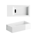 Clou Flush 3 lave-mains 36x18x9cm trou de robinet à gauche pierre minérale Blanc SW9346
