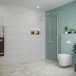 Fortifura Galeria Douche à l'italienne - 70x200cm - verre nervuré - Blanc mat SW877020