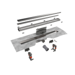 Easy Drain Compact TAF caniveau de douche plaque simple 80cm 50mm avec grille Zero design inox 2301814