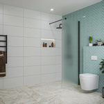 Fortifura Galeria inloopdouche - 70x200cm - glas - wandarm - mat zwart SW876790