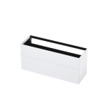 INK P2O Wastafelonderkast - 140x45x65cm - 2 lades - push 2 open - rechte opdekfronten MDF lak wit hoogglans SW207463