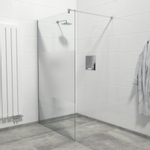 Van Marcke Inloopdouche - 120x200cm - veiligheidsglas - band mat glas - anti kalk - chroom SW238195