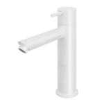 Hotbath Cobber mitigeur de lavabo hauteur moyenne avec bec droit sans vidage blanc mat SW73549