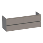 BRAUER Joy wastafelonderkast 140 4 softclose lades - greeploos - 2 sifon uitsparingen - mat taupe SW1201094