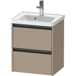 Duravit Ketho 2 Meuble sous-lavabo - 2 tiroirs - 48.4x37.5x54.9cm - poignées anthracite - lin lin mat SW773156