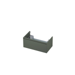 INK Wastafelonderkast - 80x45x35cm - 1 lade - greeploos - MDF lak - Mat beton groen SW416549