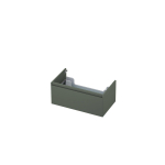 INK Wastafelonderkast - 80x45x35cm - 1 lade - greeploos - 45 graden afwerking rondom - MDF lak Mat beton groen SW416549