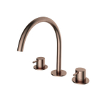 Hotbath Cobber Inbouw wastafelmengkraan - 1 functie - 2 knoppen - PVD - geborsteld koper SW440715