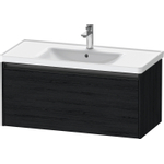 Duravit Ketho.2 Wastafelonderbouwkast - met 1 lade - 98.4x45.5x44cm - met greep antraciet - eiken zwart mat SW772054