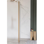 Fortifura Galeria zijwand - 40x200cm - mat - glas - 8mm - met hoekprofiel - PVD - geborsteld koper SW925316