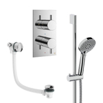 Crosswater MPRO Ensemble de douchette - 2 poignées - vidage de baignoire - douchette à main - barre de douche - chrome SW1472635