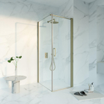 Fortifura Galeria Douchecabine - 70x90x200 - Profiel veiligheidsglas - antikalk - PVD - geborsteld messing (goud) SW1445970