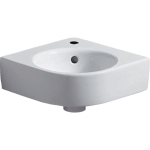 Geberit Renova compact Lave-mains d'angle 45cm 1 trou pour robinet avec trop-plein blanc SW417124