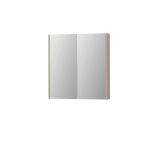 INK Spk2 armoire de toilette 70x14x74cm 2 portes miroir double face interrupteur et prise mdf laqué mat gris cachemire SW798130