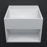 Arcqua Crosstone Lavabo Raf 32x32x25cm solid surface mat blanc SW538267