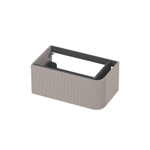 INK Concept R Meuble sous-lavabo - 80x45x35cm - 1 tiroir - poignées en applique - fraisé - angle arrondi à droite - MDF laqué - gris cachemire mat SW1405786