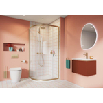 Crosswater Clear 6 cabine de douche 90x90cm - 1 porte coulissante quadrant - laiton brossé SW916803