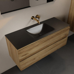 Mondiaz AIVY Ensemble de meuble - 120x45x50cm - 0 trous de robinet - 1 vasque Urban Solid surface - Centre - 2 tiroirs - sans miroir - Melamine Chai SW892123