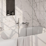 BRAUER Stripe Mitigeur thermostatique de douche - SET 03 - apparent - support mural - douchette à barre - flexible de douche - chrome SW1434716