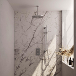 Brauer Chrome Edition Ensemble de douche de tête encastré - douche de tête 30 cm - 2 fonctions - barre de douche - incluant corps encastré - douchette barre 1 jet - chrome SW538402