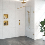 BRAUER Créer Douche à l'italienne - 70x200cm - sans profil - anti-calcaire - verre de sécurité 8mm - Or brossé SW638704