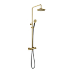 Hotbath Cobber Thermostatische regendoucheset - met 20cm ronde hoofddouche ronde handdouche - PVD - messing geborsteld (goud) SW440522