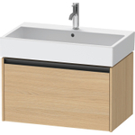 Duravit Ketho.2 Wastafelonderbouwkast - met 1 lade - 78.4x46x44cm - met greep antraciet - natuur eiken mat SW772770