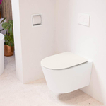 Mondiaz LAVIE hangtoilet – spoelrandloos – 36 x 53 cm – met softclose zitting – Talc (wit), zitting Linen (offwhite) SW1208788