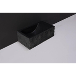 Forzalaqua Venetia Xs lavabo 29x16x10cm lavabo Gauche 0 trous de robinet Pierre naturelle Granit adouci & taillé SW230758