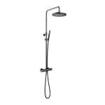 Hotbath Cobber ensemble de douche thermostatique à effet pluie 30cm douche de tête noir chrome SW440577