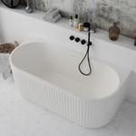 Ideavit Archtec Baignoire semi-îlot 170x80x63cm - - Rock Texture - avec trop-plein - bonde clic clac - pieds réglables - blanc SW1220455
