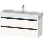 Duravit Ketho.2 Wastafelonderbouwkast - met 2 laden - voor enkele wastafel - 118.4x46x54.9cm - met grepen antraciet - wit supermat SW772758