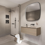 INK SP31 miroir – 100 x 100 cm – LED directe tout autour – chauffage de miroir – Noir mat SW956064