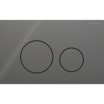 Geberit Sigma40 bedieningsplaat - 2-toets spoeling - extra dun - ronde knoppen - glas - glans lava (grijs) SW1237478