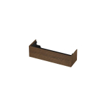 INK Wastafelonderkast - 140x45x37.6cm - 1 lade - push to open - horizontaal gefreesd - Eiken - Chocolate SW693468
