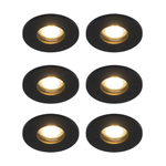 QAZQA Shed Spot encastrable - set de 6 - 8,5x8,5cm - IP54 - rond - noir mat SW1210150