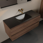 Mondiaz Aivy badmeubelset - 120x45x50cm - 0 kraangaten - 1 wasbak urban Solid surface - Midden - 2 lades - Zonder spiegel - Melamine Mocha SW892363