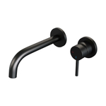 BRAUER Black Edition Wastafelmengkraan inbouw - gebogen uitloop links - hendel lang smal - inclusief inbouwdeel - model A 1 - mat zwart SW238156