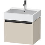 Duravit Ketho.2 Wastafelonderbouwkast - met 1 lade - 58.4x46x44cm - met greep antraciet - taupe supermat SW773128