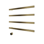 Hotbath &MORE Handdoekradiator - 80x76cm - vierkant - 4 stangen - horizontaal - met schakelaar - PVD - geborsteld messing (goud) SW1245763