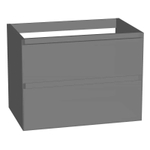 INK Wastafelonderkast - 70x45x52cm - 2 lades - greeploos - MDF lak - Mat grijs SW21247
