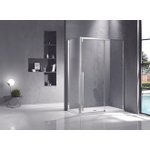 Saniclass Neptune Zijwand - 100x200cm - helder 8mm glas - gepolijst zilver SW491396