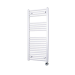 Sanicare Radiateur électrique - 111.8x45cm - 596W - design - thermostat - chrome - en bas à droite - blanc SW420034