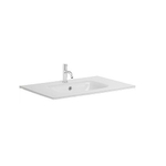 Crosswater Glide II Wastafel inbouw - kraangat - 70x45x1cm - glas - glans wit SW487206
