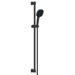 GROHE Vitalio Comfort 110 Ensemble barre de douche - 90 cm - douchette à main carrée - 2 types de jet - flexible de douche lisse - noir mat SW1126507
