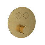Hotbath Cobber Afbouwdeel inbouwthermostaat - met 2 pushbuttons geborsteld messing - PVD - (goud) SW229999